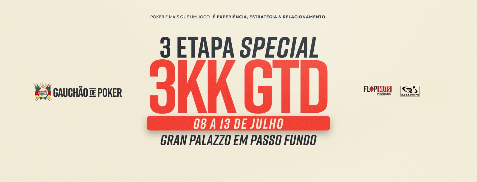 3 MILHÕES, 18 TORNEIOS, 6 DIAS