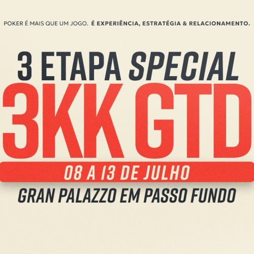 3 MILHÕES, 18 TORNEIOS, 6 DIAS