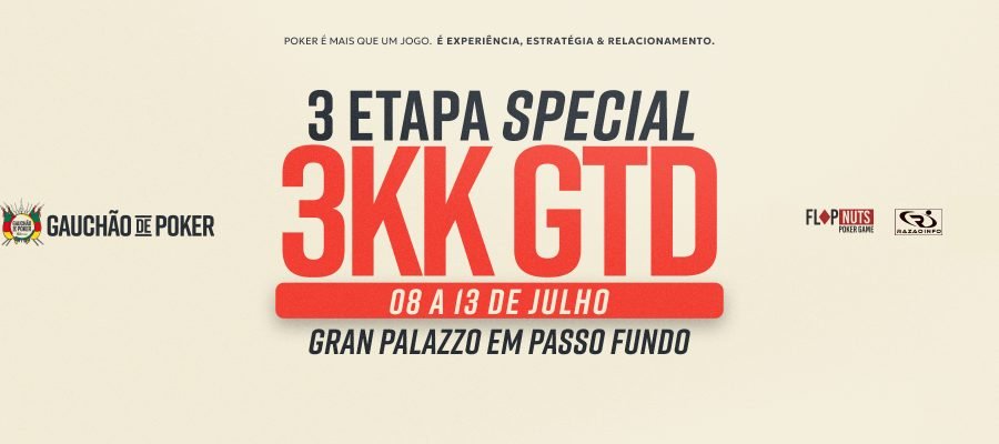 3 MILHÕES, 18 TORNEIOS, 6 DIAS
